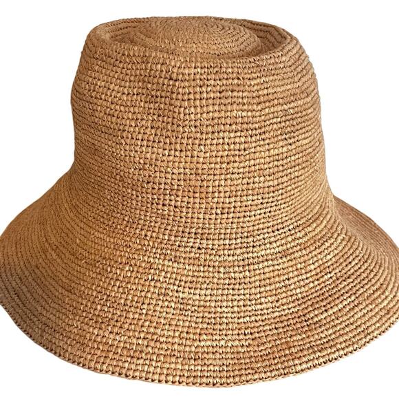 Aritzia Little Moon Women's Straw Sun Hat Packable Beach Travel Beige Size XS - Picture 2 of 14